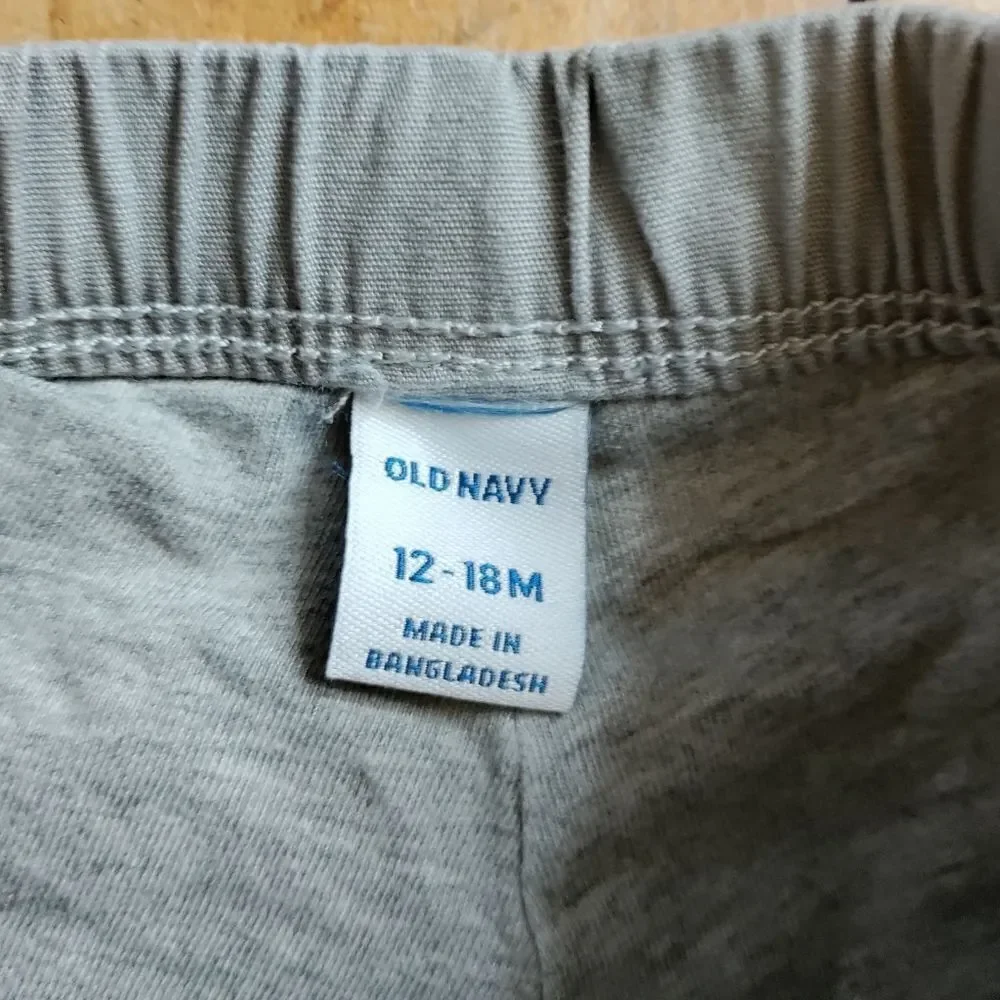 Old Navy pants size 12 to 18 months gray skinny lined pull on dress pants easter